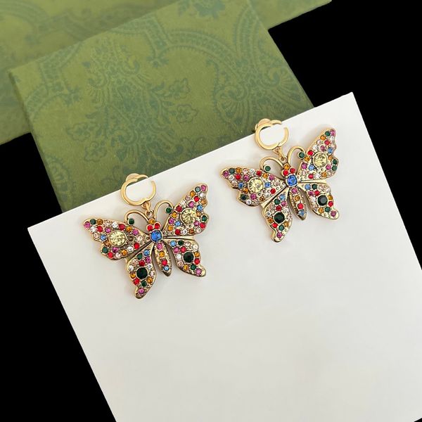 designer womens gold stud earrings butterfly charm ear studs gorgeous colorful diamonds earring luxury jewelry set with box, Golden;silver
designer womens gold stud earrings butterfly charm ear studs gorgeous colorful diamonds earring luxury jewelry set with box, Golden;silver