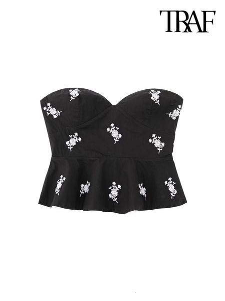 women's tanks camis traf women fashion floral embroidered cropped poplin bustier vintage strapless side zipper female mujer 230417, White
women's tanks camis traf women fashion floral embroidered cropped poplin bustier vintage strapless side zipper female mujer 230417, White