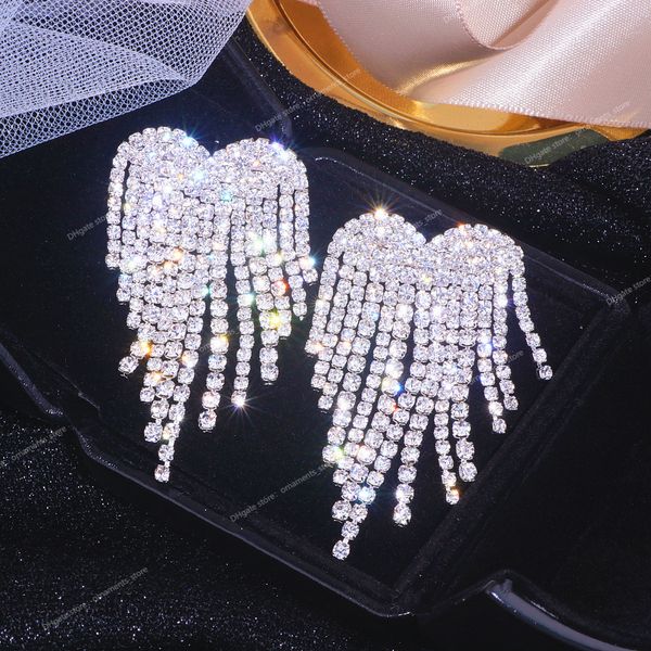 luxury rhinestone tassel earrings for women elegant big crystal heart drop dangle earrings wedding earring jewelry accessories earringsdangl, Silver
luxury rhinestone tassel earrings for women elegant big crystal heart drop dangle earrings wedding earring jewelry accessories earringsdangl, Silver