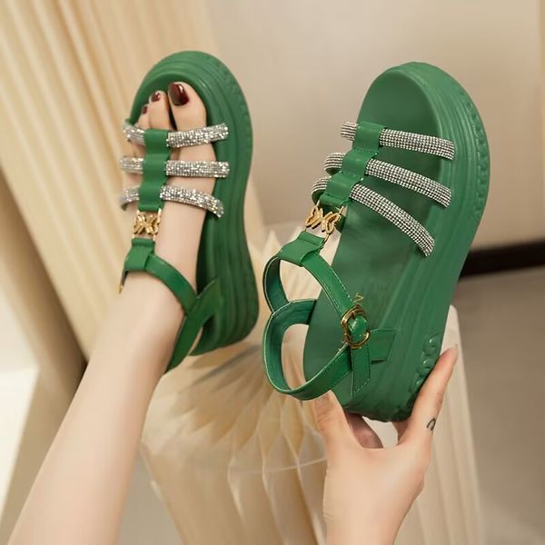 summer sandals fashion cute rhinestone sponge cake thick bottoming outdoor comfortable non-slip deodorant beach slippers, Black
summer sandals fashion cute rhinestone sponge cake thick bottoming outdoor comfortable non-slip deodorant beach slippers, Black