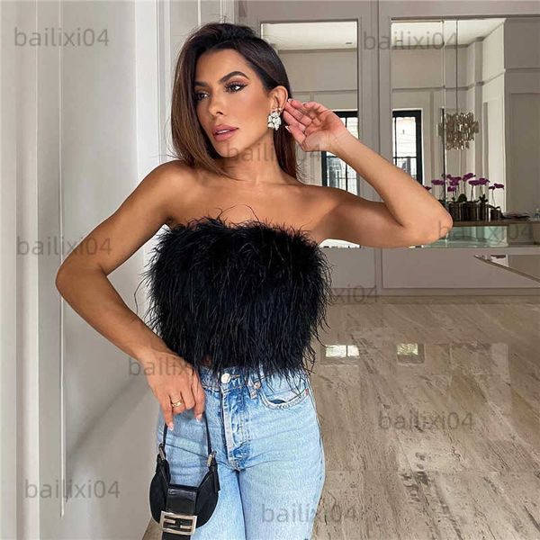 women's tanks camis women artificial fur feather crop vest sleeveless solid color strapless fluffy backless slim fit tube streetwear y, White
women's tanks camis women artificial fur feather crop vest sleeveless solid color strapless fluffy backless slim fit tube streetwear y, White