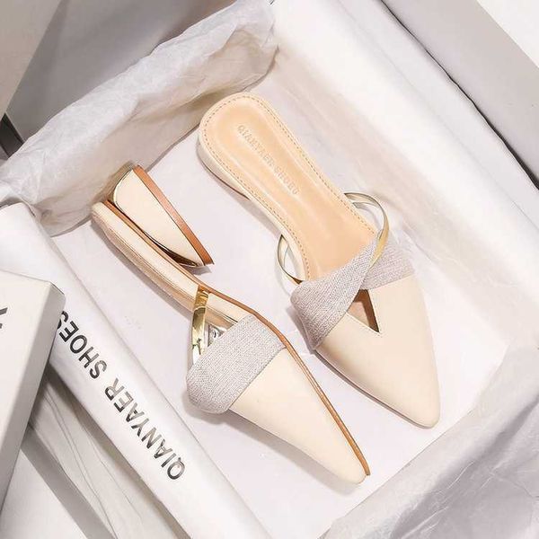 slippers elegant low heel women mules summer pointedtoe ladies slippers slip on leisure ladies office shoes beige pumps female5g87 j230417, Black
slippers elegant low heel women mules summer pointedtoe ladies slippers slip on leisure ladies office shoes beige pumps female5g87 j230417, Black