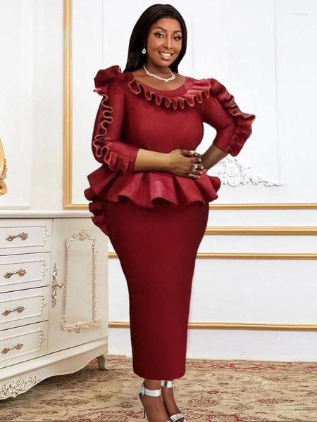 Ethnic Clothing African Dresses For Women Ruched Patchwork Empire Robe Africa Autumn Fashion Solid Elegant Party Dress Vestidos
Ethnic Clothing African Dresses For Women Ruched Patchwork Empire Robe Africa Autumn Fashion Solid Elegant Party Dress Vestidos