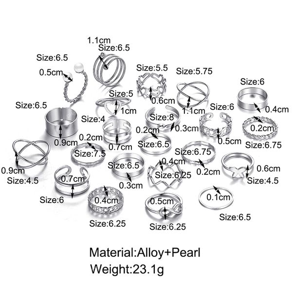 vintage hollow heart butterfly rings set for women metal silver color geometric spiral shape ring 22pcs set 2023 trendy jewelry fashion jewe, Golden;silver
vintage hollow heart butterfly rings set for women metal silver color geometric spiral shape ring 22pcs set 2023 trendy jewelry fashion jewe, Golden;silver