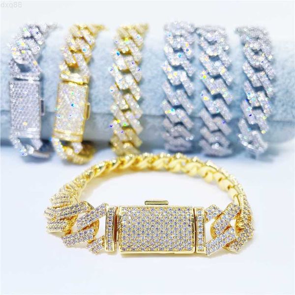14mm width hiphop iced out square cuban link chains bracelet men 14k 18k gold plated moissanite bracelet chains, Golden;silver
14mm width hiphop iced out square cuban link chains bracelet men 14k 18k gold plated moissanite bracelet chains, Golden;silver