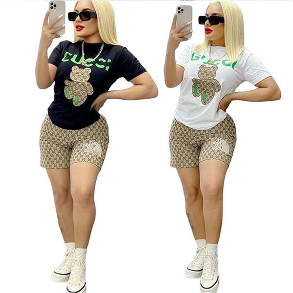 2023 brand women embroidery letter tracksuits summer 2 piece set short sleeve t-shirt shorts fashion sports suit crew neck outfits pullover, Gray
2023 brand women embroidery letter tracksuits summer 2 piece set short sleeve t-shirt shorts fashion sports suit crew neck outfits pullover, Gray