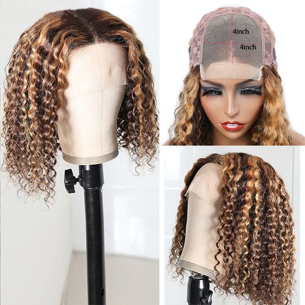 4x4 lace closure bob wig p4/27 malaysian 100% human hair 4x4x1 wigs piano color kinky curly 10-16inch, Black
4x4 lace closure bob wig p4/27 malaysian 100% human hair 4x4x1 wigs piano color kinky curly 10-16inch, Black