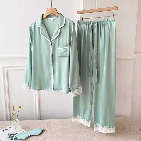 women's sleep lounge ice silk pajamas women fashion long sleeve pants two piece set women luxury casual loose lapel homewear set plus s
women's sleep lounge ice silk pajamas women fashion long sleeve pants two piece set women luxury casual loose lapel homewear set plus s