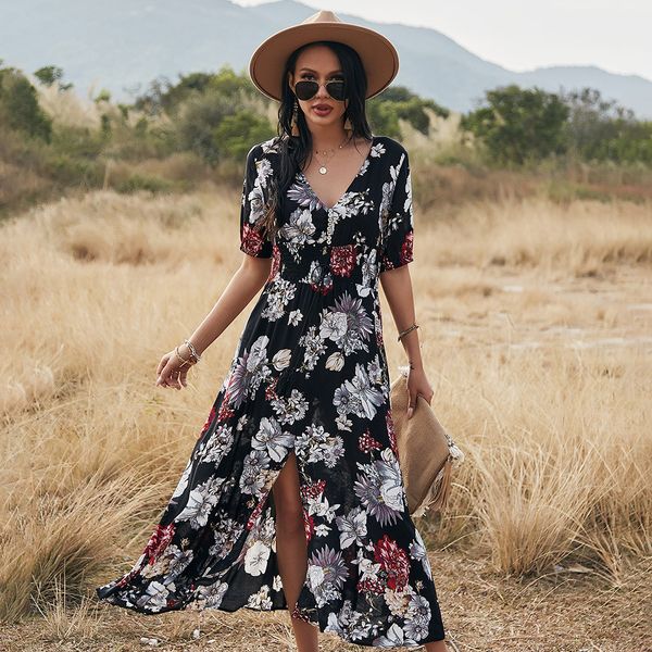 floral printted vneck womens dress 2023 summer new fashion waist slimming long onepiece skirts for girls cotton soft short sleeve bohemian b, Black;gray
floral printted vneck womens dress 2023 summer new fashion waist slimming long onepiece skirts for girls cotton soft short sleeve bohemian b, Black;gray