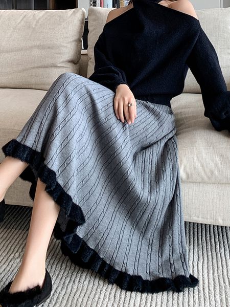 skirts tigena patchwork knitted pleated skirt for women autumn winter edible tree fungus a line high waist midi long skirt female 230417, Black
skirts tigena patchwork knitted pleated skirt for women autumn winter edible tree fungus a line high waist midi long skirt female 230417, Black