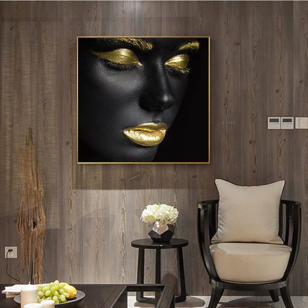 african art picture gold and black women contemplator portrait wall art canvas paintings posters prints paintings for home decor
african art picture gold and black women contemplator portrait wall art canvas paintings posters prints paintings for home decor
