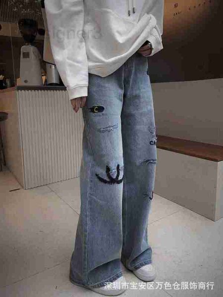 women's jeans designer new style chic punctured hole design thick needle embroidery high waisted denim straight leg pants for women 3mk, Blue
women's jeans designer new style chic punctured hole design thick needle embroidery high waisted denim straight leg pants for women 3mk, Blue