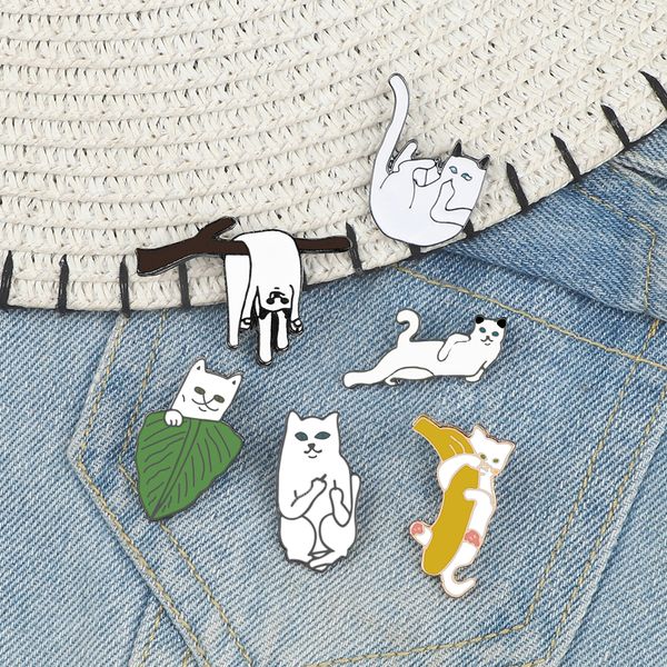 funny white cats enamel pin branch leaf banana cat animals brooch women men lapel pins denim jeans badge cartoon jewelry gifts fashion jewel, Gray
funny white cats enamel pin branch leaf banana cat animals brooch women men lapel pins denim jeans badge cartoon jewelry gifts fashion jewel, Gray