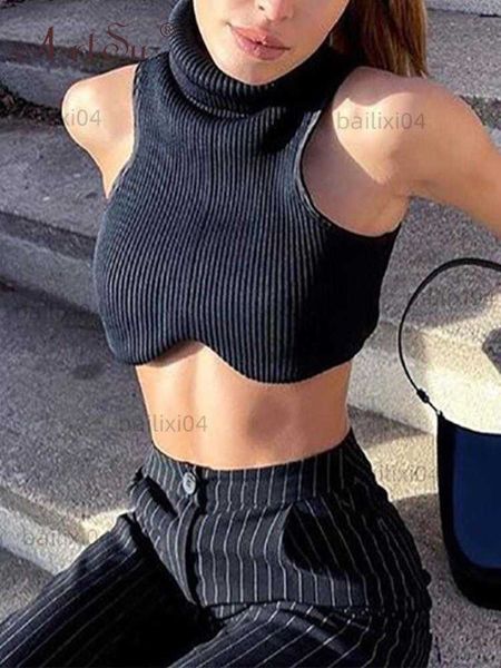 women's tanks camis artsu y2k black knitting turtleneck crop women irregularity skinny elasticity tank fashion club streetwear t230417, White
women's tanks camis artsu y2k black knitting turtleneck crop women irregularity skinny elasticity tank fashion club streetwear t230417, White