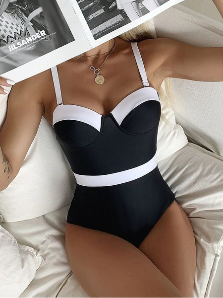 women's swimwear patchwork push up swimsuit for women backless anti wear monokini swimwear bathing suit beachwear 230417, White;black
women's swimwear patchwork push up swimsuit for women backless anti wear monokini swimwear bathing suit beachwear 230417, White;black