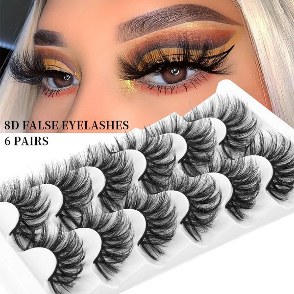 6pairs/set 8d faux mink long natural false eyelashes cross dense handmade eye lashes fluffy soft volume makeup fake eyelash
6pairs/set 8d faux mink long natural false eyelashes cross dense handmade eye lashes fluffy soft volume makeup fake eyelash