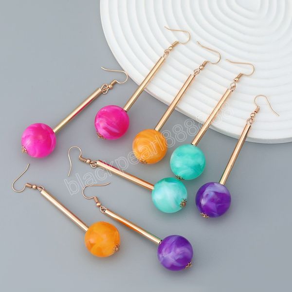 trendy colored resin ball shaped pendant metal dangle earrings for women candy color sweet jewelry, Silver
trendy colored resin ball shaped pendant metal dangle earrings for women candy color sweet jewelry, Silver