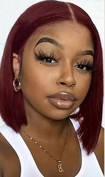99j burgundy short bob wig 13x4 lace front wigs for black women brazilian human hair red highlighted colored t part lace wig, Black;brown
99j burgundy short bob wig 13x4 lace front wigs for black women brazilian human hair red highlighted colored t part lace wig, Black;brown
