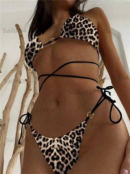 women's swimwear string bandage bikini set women swimsuit 2023 new leopard swimwear bathing suit beachwear t230417, White;black
women's swimwear string bandage bikini set women swimsuit 2023 new leopard swimwear bathing suit beachwear t230417, White;black