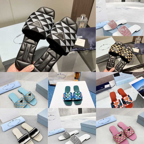 triangle quilted platform leather sole slippers slide summer sandals slip-on shoes flats famous sandal for women luxury designer jacquard sl, Black
triangle quilted platform leather sole slippers slide summer sandals slip-on shoes flats famous sandal for women luxury designer jacquard sl, Black