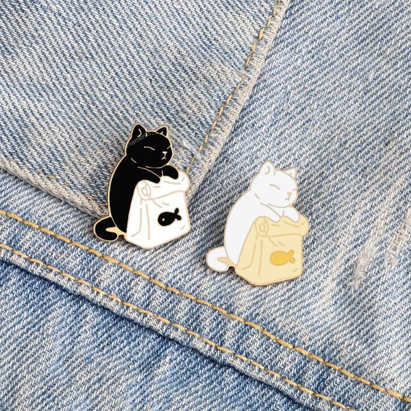 cute black white cats enamel pins dried fish bag brooch cartoon animal badges denim lapel pin jewelry gift for kids friends fashion jewelryb, Gray
cute black white cats enamel pins dried fish bag brooch cartoon animal badges denim lapel pin jewelry gift for kids friends fashion jewelryb, Gray