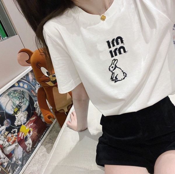 summer cotton short sleeve t shirt women letter print embroidery o neck tees designer tshirt knitted womens pullover shirts, White
summer cotton short sleeve t shirt women letter print embroidery o neck tees designer tshirt knitted womens pullover shirts, White