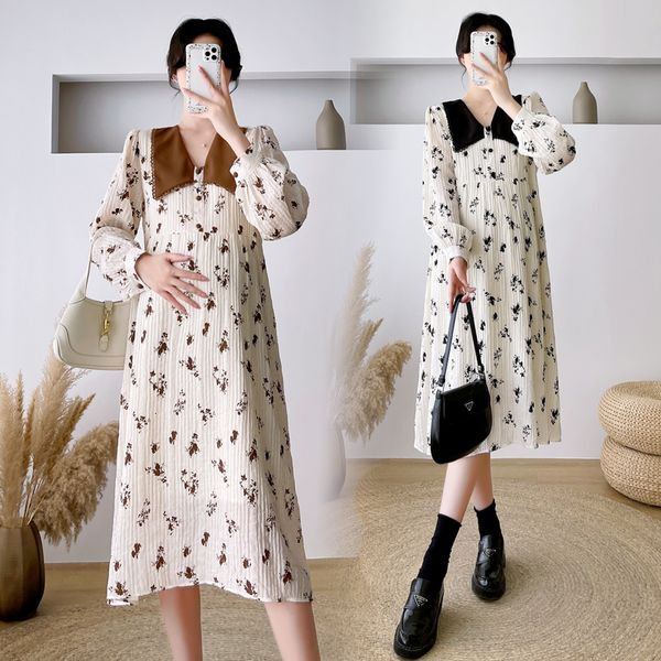 maternity dresses 211# autumn korean fashion floral printed chiffon maternity long dress elegant clothes for pregnant women pregnancy postpa, White
maternity dresses 211# autumn korean fashion floral printed chiffon maternity long dress elegant clothes for pregnant women pregnancy postpa, White