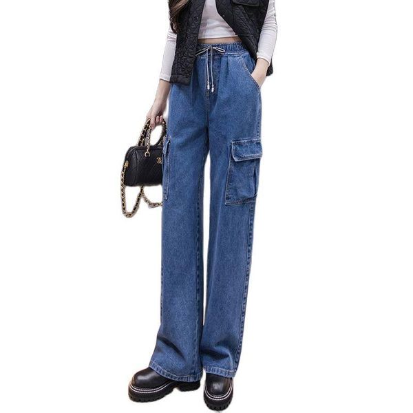 jeans m6xl allmatch jeans 2022 fall/winter overalls jeans high waist loose wide leg pants fashionable women's clothing, Blue
jeans m6xl allmatch jeans 2022 fall/winter overalls jeans high waist loose wide leg pants fashionable women's clothing, Blue