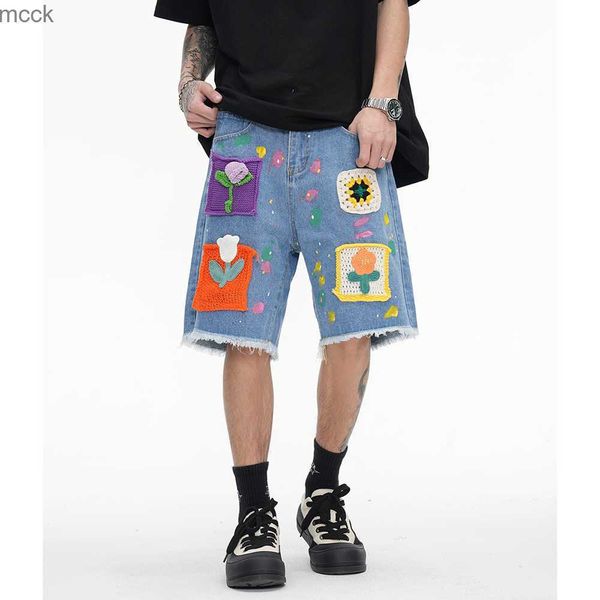 men's shorts ink painted floral embrodiery distressed jeans summer shorts men's vintage y2k straight patchwork denim cargos oversi, White;black
men's shorts ink painted floral embrodiery distressed jeans summer shorts men's vintage y2k straight patchwork denim cargos oversi, White;black