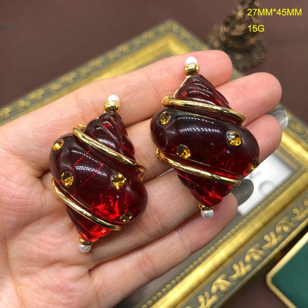 pearl diamond earrings middle internet celebrity elegant fashion retro red conch inlaid diamond luxury designer earrings, Golden
pearl diamond earrings middle internet celebrity elegant fashion retro red conch inlaid diamond luxury designer earrings, Golden
