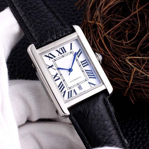 2023 men's watch automatic mechanical watch famous brand watch leisure fashion three pin square tank multifunctional calendar band watc, Slivery;brown
2023 men's watch automatic mechanical watch famous brand watch leisure fashion three pin square tank multifunctional calendar band watc, Slivery;brown
