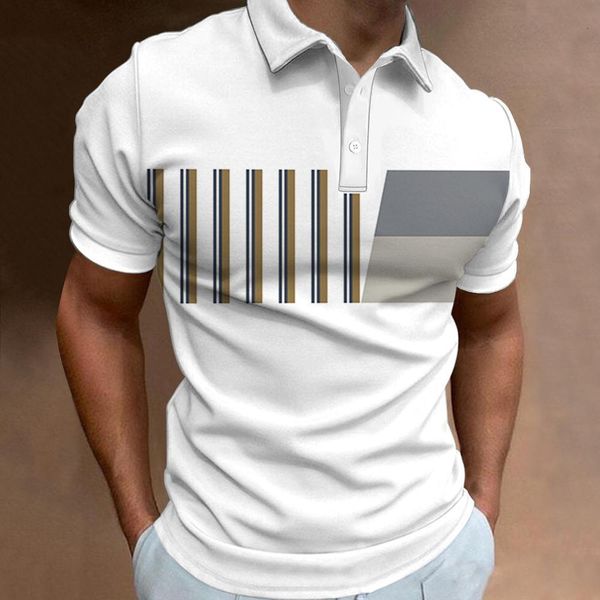 men's polos men's polo shirt stripes print short sleeve t-shirts casual business button tees summer fashion polo shirts man cloth, White;black
men's polos men's polo shirt stripes print short sleeve t-shirts casual business button tees summer fashion polo shirts man cloth, White;black