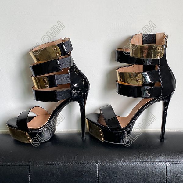 olomm new arrival handmade women summer sandals platform back zipper stiletto heel open toe black party shoes us size 5-20
olomm new arrival handmade women summer sandals platform back zipper stiletto heel open toe black party shoes us size 5-20