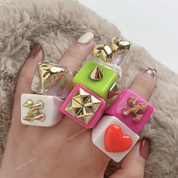 3pcs new fashion multicolor resin acrylic geometric square ring set for women punk gold color rivet big thick rings jewelry fashion jewelryr, Golden;silver
3pcs new fashion multicolor resin acrylic geometric square ring set for women punk gold color rivet big thick rings jewelry fashion jewelryr, Golden;silver