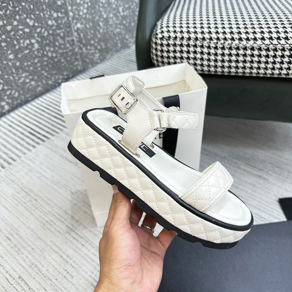 womens designer platform sandals super soft lambskin platform slippers corrugated adjustable hardware metal ankle buckle beach shoe heighten, Black
womens designer platform sandals super soft lambskin platform slippers corrugated adjustable hardware metal ankle buckle beach shoe heighten, Black