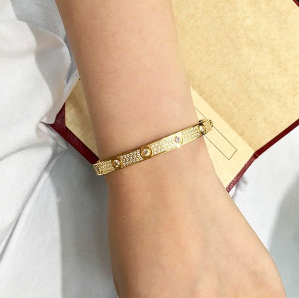 bangle luxury full diamond stone stainless steel gold love womens bracelet fashion mens signer crystal screwdriver cuff bracelets with box 8, Black
bangle luxury full diamond stone stainless steel gold love womens bracelet fashion mens signer crystal screwdriver cuff bracelets with box 8, Black