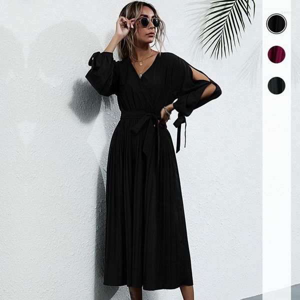 casual dresses autumn and winter european american fashion women's wear solid color v-neck hollow-out long-sleeved dress for women, Black;gray
casual dresses autumn and winter european american fashion women's wear solid color v-neck hollow-out long-sleeved dress for women, Black;gray