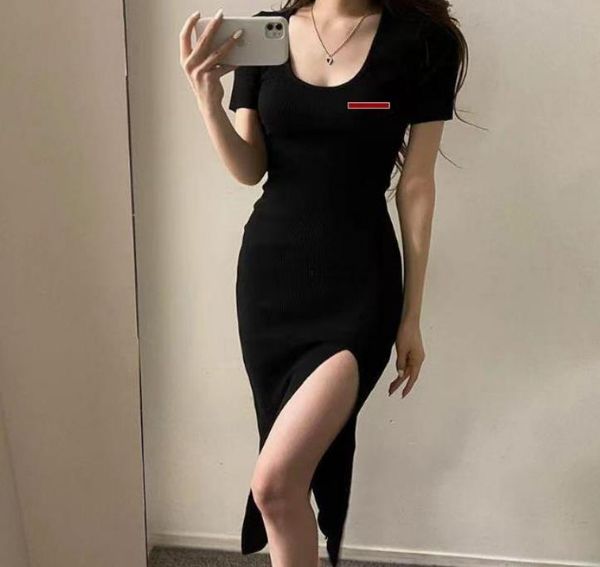woman clothing casual dresses short sleeve summer womens dress slit skirt outwear slim style with budge designer lady dresses a0025, Black;gray
woman clothing casual dresses short sleeve summer womens dress slit skirt outwear slim style with budge designer lady dresses a0025, Black;gray