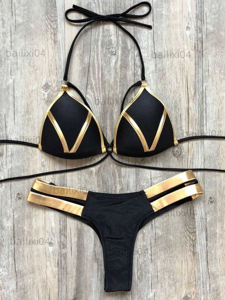 women's swimwear 2019 gold stamping women bikini set padded women swimsuit push up bikini swimwear summer beachwear brazil bathing suit, White;black
women's swimwear 2019 gold stamping women bikini set padded women swimsuit push up bikini swimwear summer beachwear brazil bathing suit, White;black