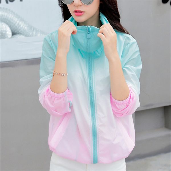 women's jackets summer fashion rainbow color sun uv protection women clothing female hooded jacket thin breathable beach cardigan coats, Black;brown
women's jackets summer fashion rainbow color sun uv protection women clothing female hooded jacket thin breathable beach cardigan coats, Black;brown