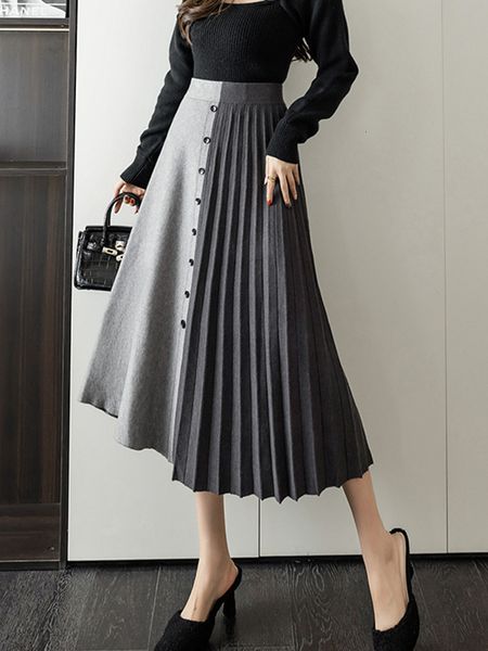 skirts surmiitro knit midi long pleated skirt women winter korean fashion single-breasted warm a line high waist skirt female 230417, Black
skirts surmiitro knit midi long pleated skirt women winter korean fashion single-breasted warm a line high waist skirt female 230417, Black