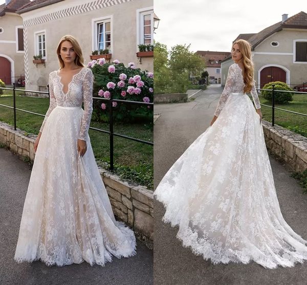 2023 boho wedding dress full lace long sleeve v neck champagne a line bridal gowns vestidos de noiva custom size, White
2023 boho wedding dress full lace long sleeve v neck champagne a line bridal gowns vestidos de noiva custom size, White