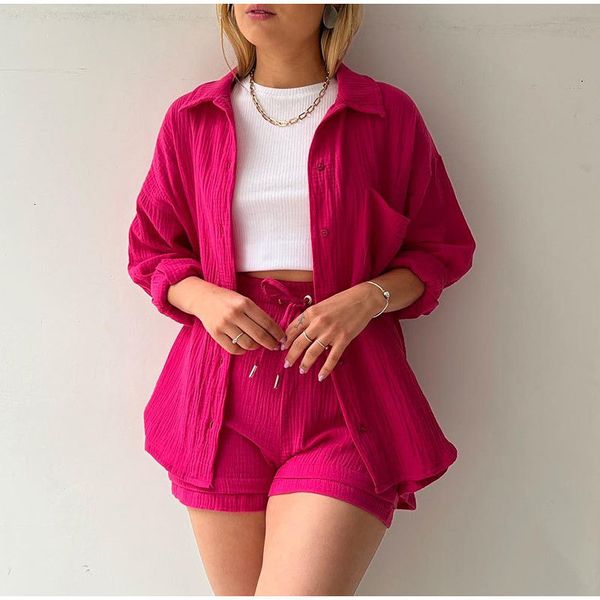 women's tracksuits cotton lapel long sleeve shirt 2 piece set women single breated blouse suits spring ladies high waist drawstring sho, Gray
women's tracksuits cotton lapel long sleeve shirt 2 piece set women single breated blouse suits spring ladies high waist drawstring sho, Gray
