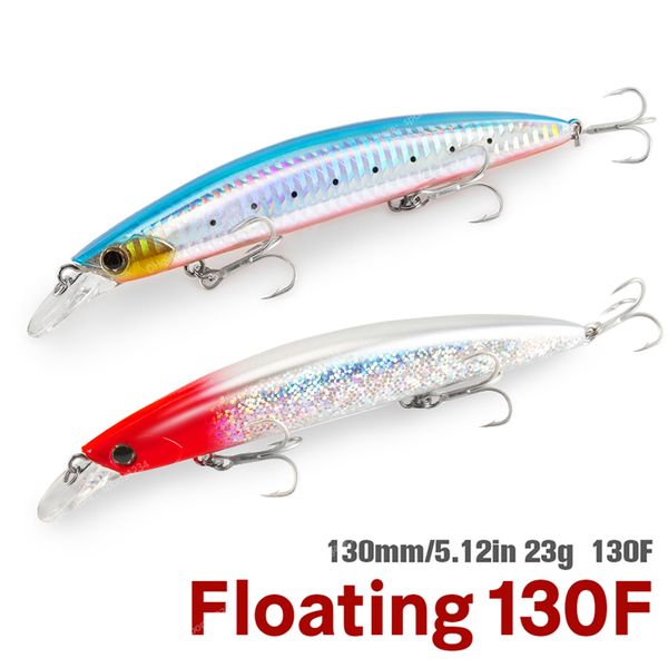 130f ultra long casting floating wobbler minnow hard bait 130mm 23g flounder sea bass saltwater sea fishing lure depth 0.8-1.5m fishingfishi
130f ultra long casting floating wobbler minnow hard bait 130mm 23g flounder sea bass saltwater sea fishing lure depth 0.8-1.5m fishingfishi