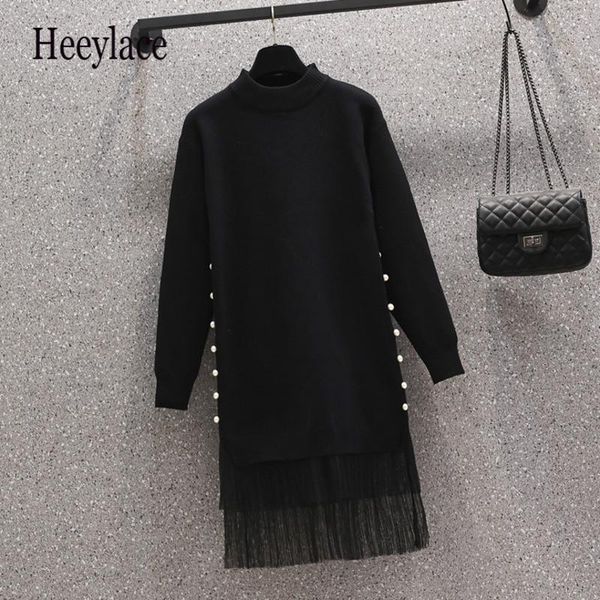 dresses plus size women basic knitting sweater dresses autumn winter long sleeve mesh patchwork beading dresses warm dresses 4xl sweater, Black
dresses plus size women basic knitting sweater dresses autumn winter long sleeve mesh patchwork beading dresses warm dresses 4xl sweater, Black