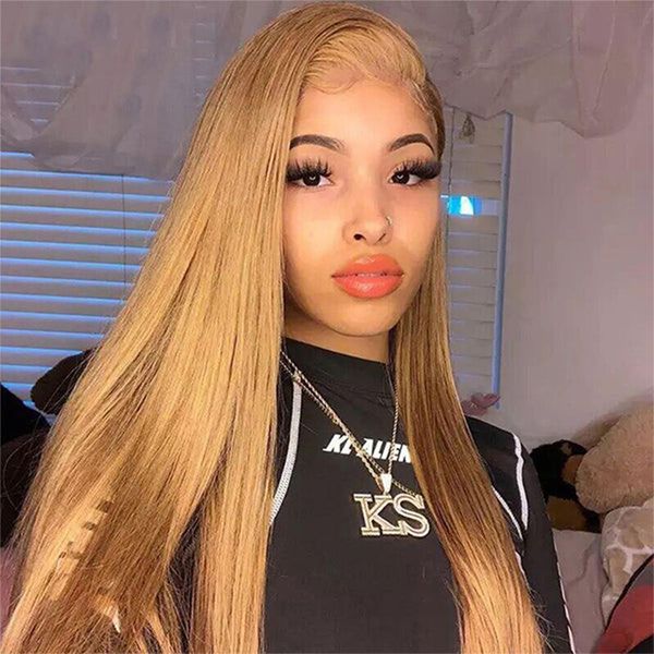 #27 honey blonde lace front perucas de cabelo humano colorido perucas cabelo humano para as mulheres 13x4 hd straight humano lace frontal 18, Black;brown
#27 honey blonde lace front perucas de cabelo humano colorido perucas cabelo humano para as mulheres 13x4 hd straight humano lace frontal 18, Black;brown