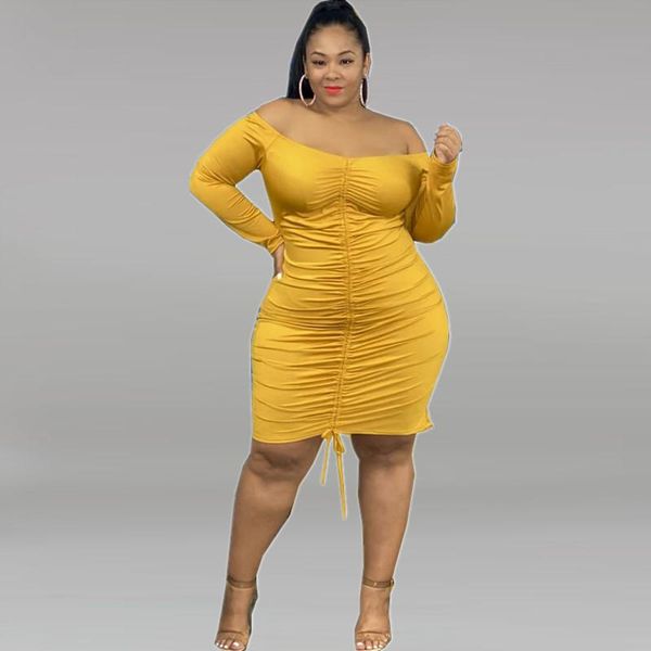 dresses l5xl wholesale dropshipping 2021 fashion women plus size dress female outfit solid color long sleeve strapless shirring dresses, Black
dresses l5xl wholesale dropshipping 2021 fashion women plus size dress female outfit solid color long sleeve strapless shirring dresses, Black