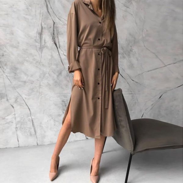 dresses dabourfeel fashion satin casual pockets button down dress with belt women turn down collar long sleeve midi dresses 2020 autumn, Black;gray
dresses dabourfeel fashion satin casual pockets button down dress with belt women turn down collar long sleeve midi dresses 2020 autumn, Black;gray