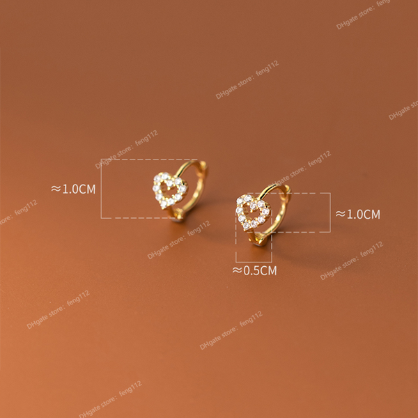 925 sterling silver ins minimalism sweet love heart cz zircon hoop earrings for women girl small ear buckle jewelry gift earringshoop earrin, Golden;silver
925 sterling silver ins minimalism sweet love heart cz zircon hoop earrings for women girl small ear buckle jewelry gift earringshoop earrin, Golden;silver