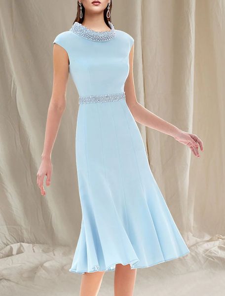 2023 elegant sky blue mother of bride dress jewel beading knee length sleeveless godmother wedding party gowns robe de soiree, Black;red
2023 elegant sky blue mother of bride dress jewel beading knee length sleeveless godmother wedding party gowns robe de soiree, Black;red